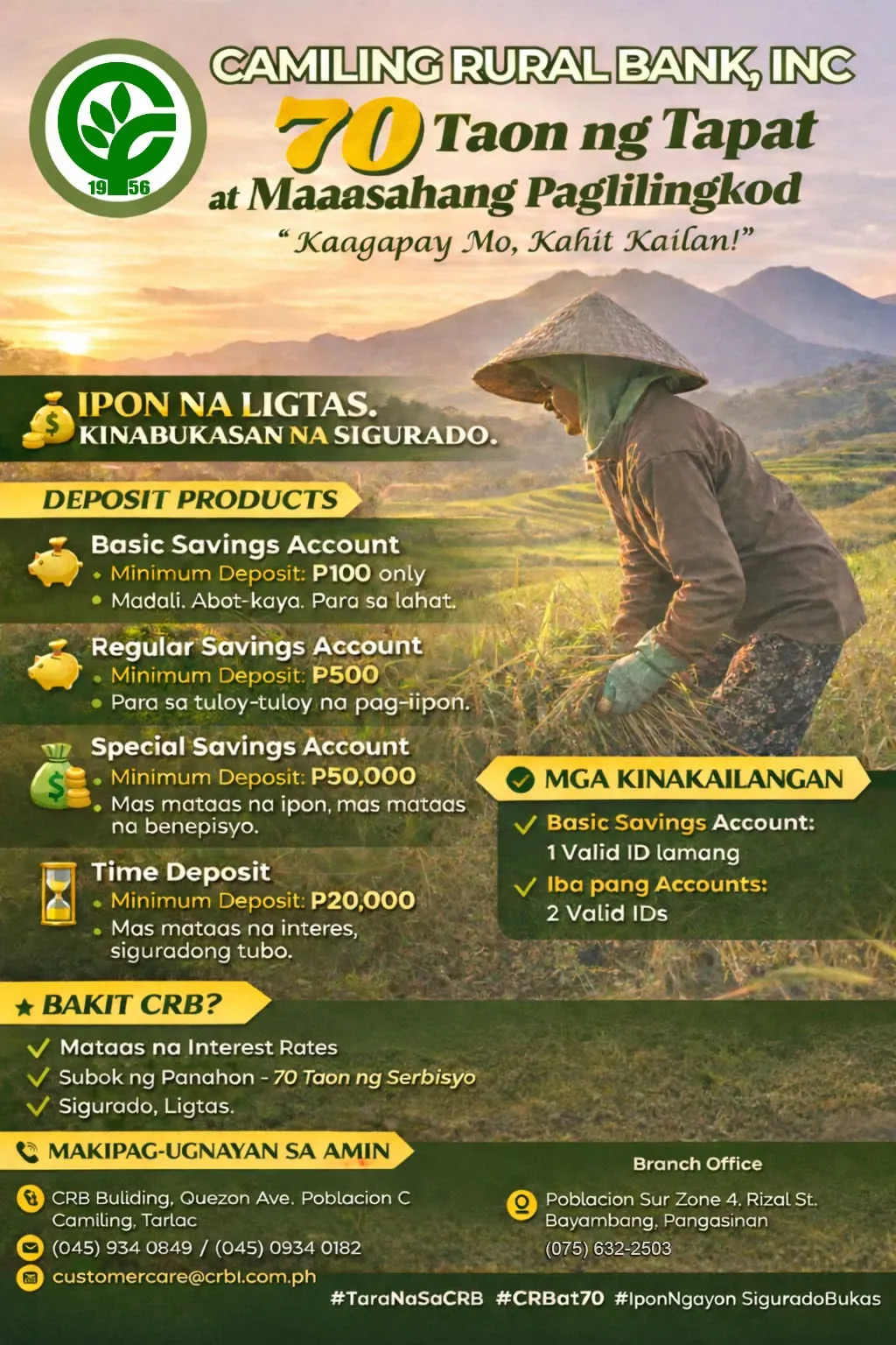 Savings Products — CRB informational poster